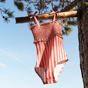 Купальник Wheat "Selma Red Stripe Flowers", цветущие полоски